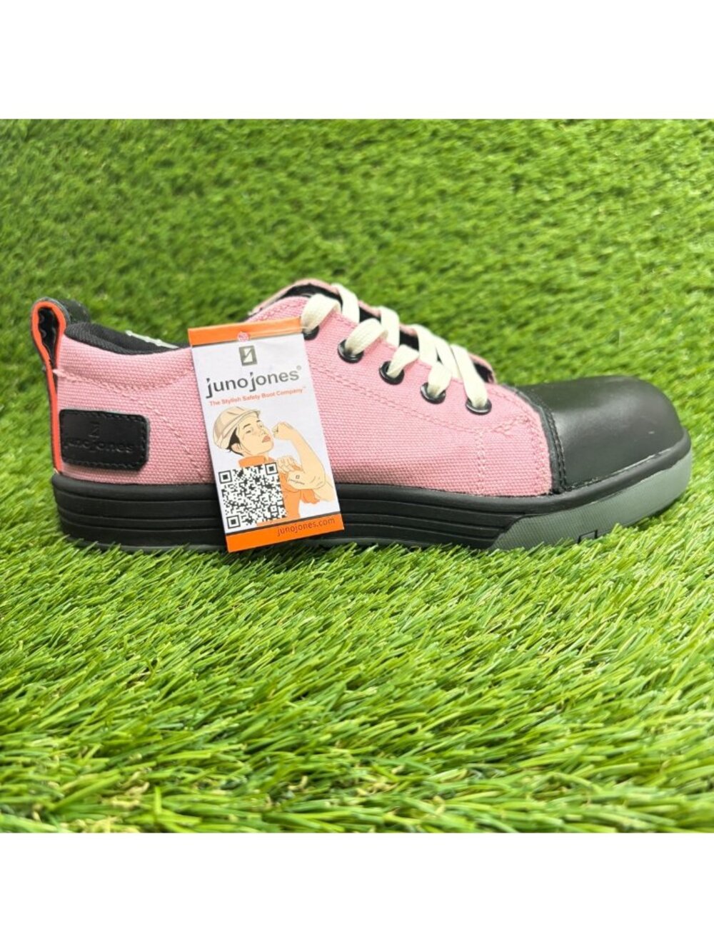 Juno Jones Solstice Womens Size 7.5 Pink Black Composite Toe Safety Work Shoes